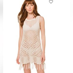 Fringe Crochet Swim Cover-Up - size S
